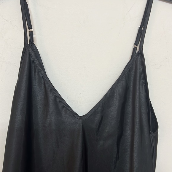 🌞 Vintage Long disco black frost silky like slip dress 100% polyester size S - Picture 3 of 9